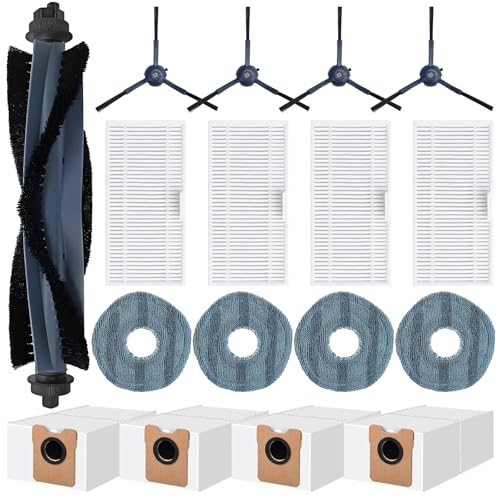 C20 Omni Replacement Parts Kits for Eufy C20 Omni Robot Vacuum Cleaner 1 Roller Brush | 4 Side Brushes | 4 Filters | 4 Mops | 4 Dust Bags-17Pack - style: C20 Kits