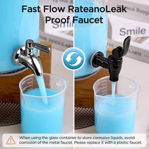 Glass Laundry Detergent Dispenser with Holder,1.1 Gallon Laundry Liquid Dispensers with Stainless-Steel Tap,Large Glass Fabric Softener Containers with Stand for Laundry Room Organization - size: 1 pcs