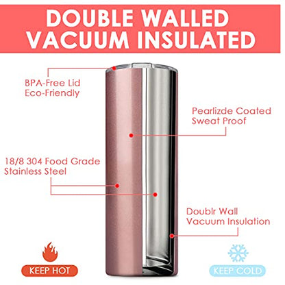 8 Pack Stainless Steel Skinny Tumbler, 20 OZ Double-Insulated Water Tumbler Cup with 8 Straw and 4 Brush, Vacuum Travel Mug Gift for Hot Cold Drinks with Cleaning(Black) - color: Black, size: 8 Count (20 oz)