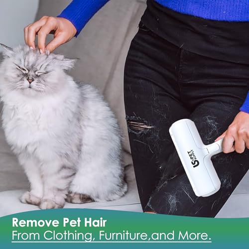 Pet Hair Remover Roller -Reusable, Self Cleaning Lint Roller for Pet Hair Removal on Furniture, Carpets, Clothes & Car Seats-Dog & Cat Hair Remover No Sticky Tapes (White) - color: White