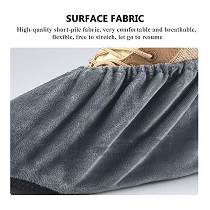 PlasMaller 5 Pairs Non Slip Washable Reusable Shoes Covers For Household Thickened Boots, Grey, L - color: Grey, size: Large