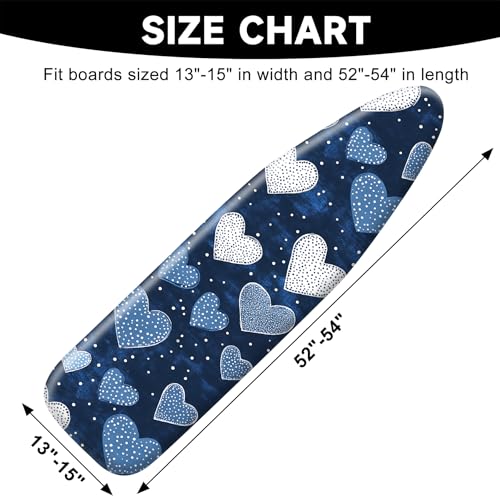 Ironing Board Cover 15"x54"，Standard Ironing Board Replacement Cover，Easy Fit - color: Dark Blue, size: 15"x54"