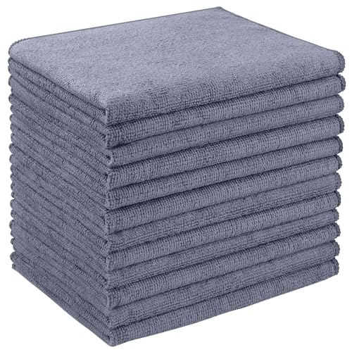 AIDEA Microfiber Cleaning Cloth 12 Pack, Microfiber Towels for Cars, Soft & Absorbent Cleaning Rags, Premium Lint Free Shop Towels for House, Kitchen, Car, 12inx16in, Grey - color: Grey, size: 12inx16in