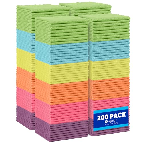 Orighty Microfiber Cleaning Cloth Bulk, 200 Pack Cleaning Rags, 12 x 11 in - color: Multicolor, size: 200 Pack