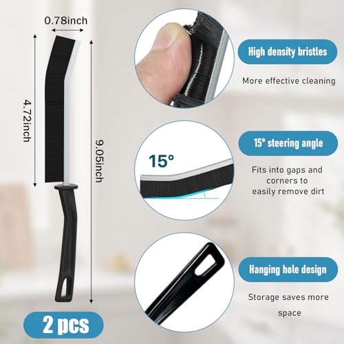 2Pcs Crevice Cleaning Brush, Multifunctional Hard Bristle Brush for Narrow Spaces, Cleaning Tool for Toilet, Faucets, Grout