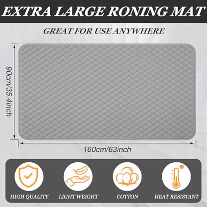 Tegeme 35.4 x 63 Inch Ironing Mat, Heat Resistant Foldable Iron Board Pad - size: 35 x 62 Inch