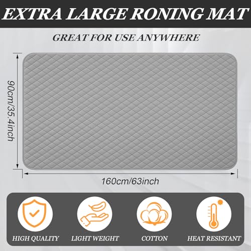 Tegeme 35.4 x 63 Inch Ironing Mat, Heat Resistant Foldable Iron Board Pad - size: 35 x 62 Inch