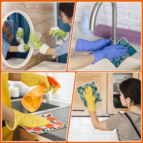 Lucomb 10 Pack Swedish Dishcloths with Hanging Clips, Reusable Swedish Dish Towels Biodegradable Cellulose Cleaning Cloths Washable Dish Wipes for Kitchen Home Office(Quick Drying & Super Absorb) - color: Peach Prints