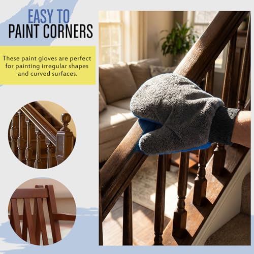 Paint Mitt Stain Mitts Reusable Microfiber - color: Gray,blue
