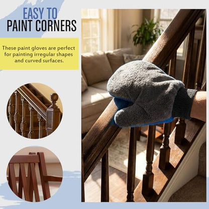 Paint Mitt Stain Mitts Reusable Microfiber - color: Gray,blue