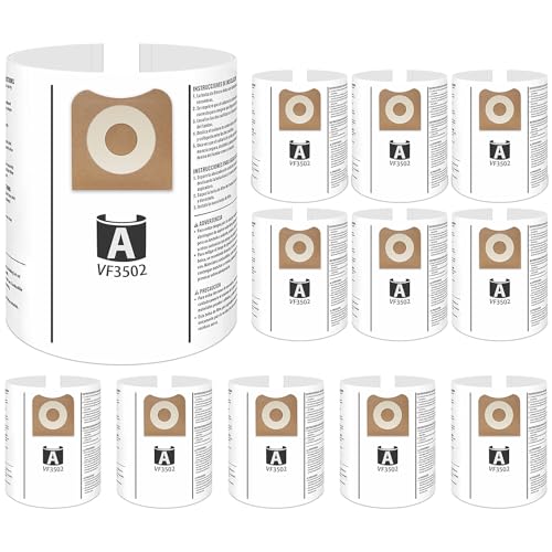 12 Pack VF3502 Bags Compatible with Ridgid 12-16 Gallon Vacuum - size: 12 Pack