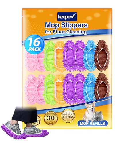 Mop Slippers Shoes 8 Pairs Microfiber Cleaning Slippers for Floor Cleaning - color: 8 Pairs