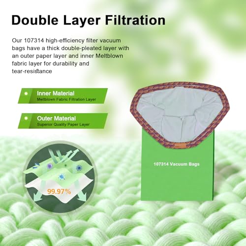 24 Pack 107314 Vacuum Bags Compatible with ProTeam 6 QT - size: 24 Pack