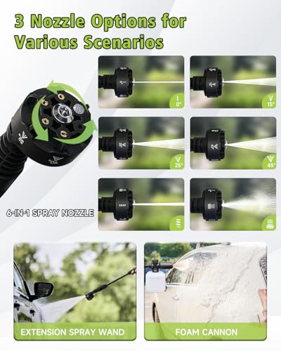 1200PSI Cordless Portable Washer 2 Batteries - Brushless Pressure Washer