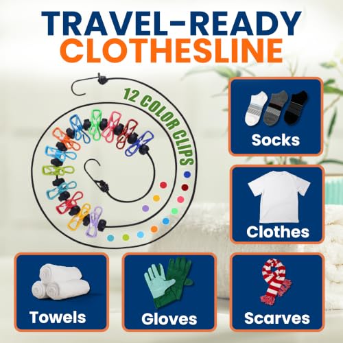 Travel Laundry Detergent Sheets and Elastic Travel Clothesline – Laundry Detergent Sheets 50-Count + Strong Portable Clothesline for Hotels, Cruises & Camping, Trips & Small Spaces - style: Pocket Sheets+Heavy Clothesline