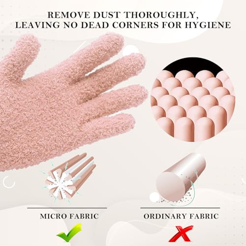 Evridwear Microfiber Dusting Gloves for Plants & Blinds - color: Pink, size: Small/Medium (Pack of 1)