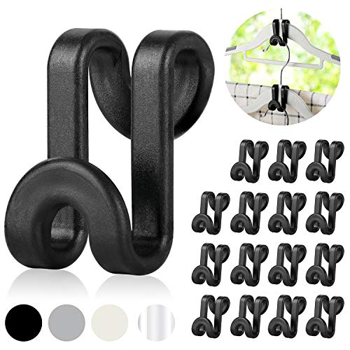 Mlici Clothes Hanger Connectors - 60 Pcs Multi-Level Cascading Hooks, Black - color: Black
