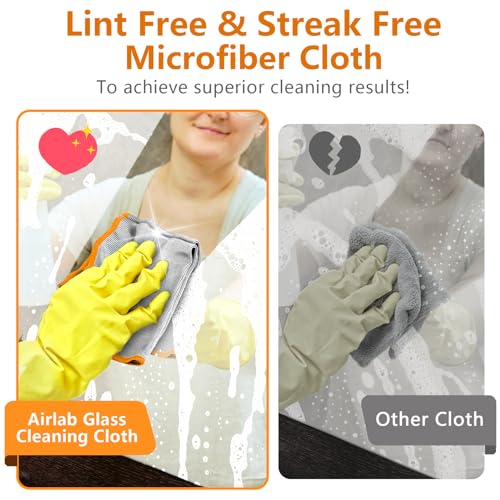 Airlab Glass Polishing Streak Free Miracle Cleaning Cloth, Sliver-Orange - color: Sliver-orange
