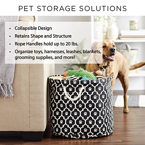 Bone Dry Pet Storage Collection Collapsible Bin, Small Round, Off-White - color: Off-White, size: Small Round