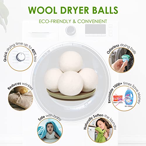 Wool Dryer Balls 4 Pack XL,Laundry Dryer Balls