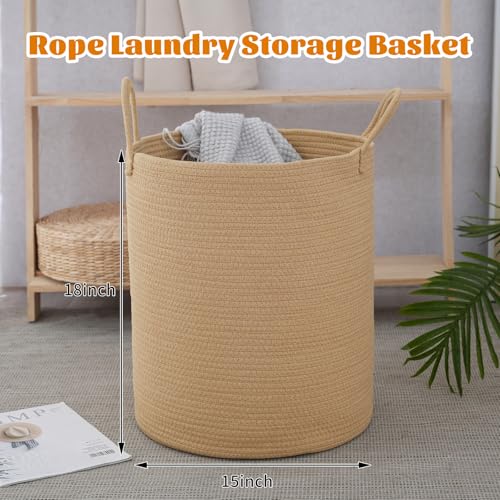 Woven Laundry Basket, Nursery Hamper, 15x15x18 Inch, Oatmeal - color: Oatmeal
