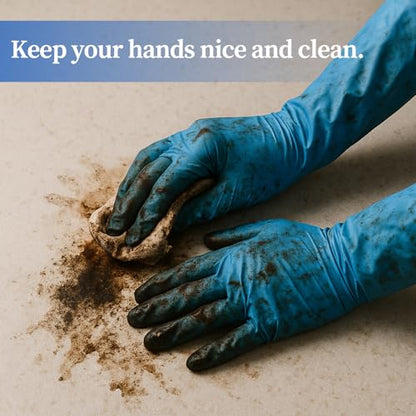 50 Counts 16" Long Disposable Nitrile Gloves,Blue,L - color: Blue, size: Large