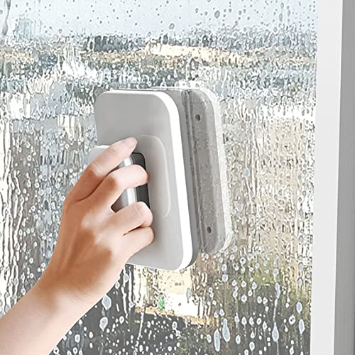 Double Sided Window Cleaner,Magnetic Window Cleaner Tool, Large Handle High Safety Sturdy Plastic Window Cleaning Tool for 3 to 10mm Glasses