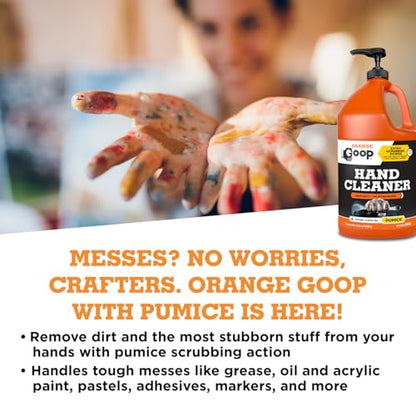 GOOP Orange Liquid with Pumice Multi-Purpose Waterless Hand Cleaner - 1 Gallon Pump Bottle (Pack of 2) - size: 128 Fl Oz (Pack of 2)
