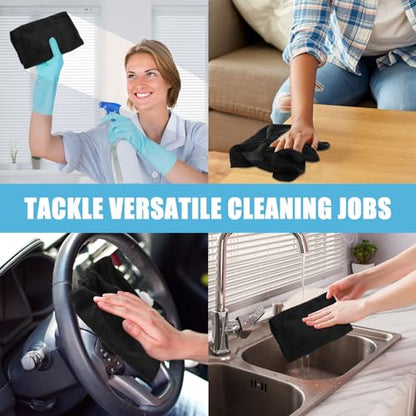 Nuenen Car Microfiber Clean Cloths, Black, 16 x 16 Inch, 60 Pcs - color: Black, size: 16 x 16 inches