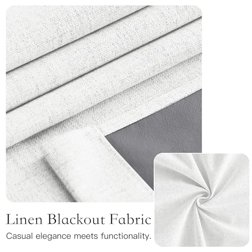 NICETOWN Linen Blended Door Curtain 100% Blackout Window Cover - color: Birch, size: 26"W x 72"L (Pack of 1)