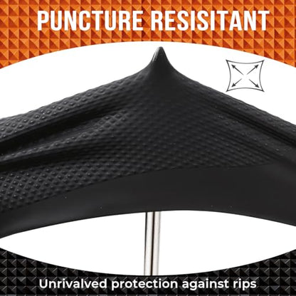 ANBOSON 10 Mil Heavy Duty Diamond Texture Nitrile Gloves, Large, 100 Ct - color: Black of 100, size: Large