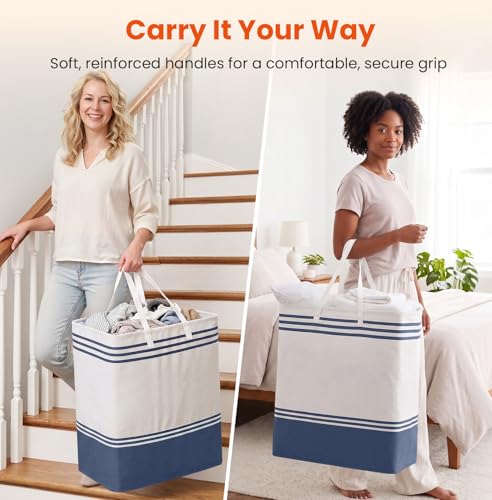 TranquilRelax 3-Pack Laundry Basket, Laundry Hamper, Blue-125L - color: Blue, size: 125L