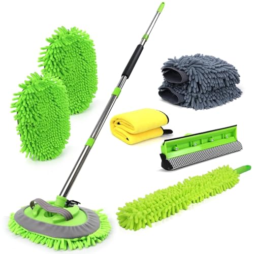 HITJOY 62'' Car Wash Brush with Long Handle, 11Pcs Car Wash Kits - color: 11pcs