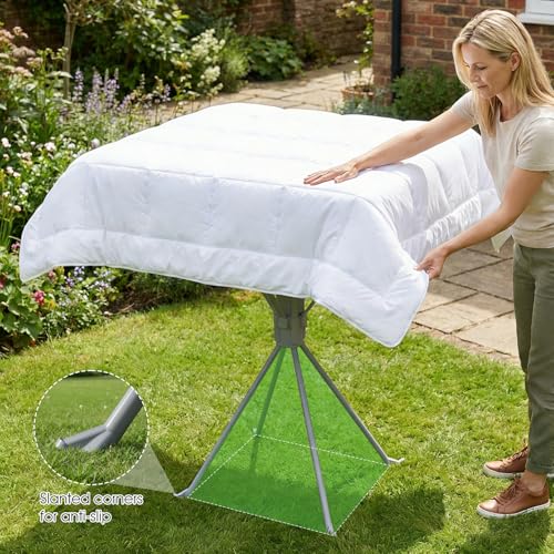 cjc Foldable Clothes Drying Rack, Extra Stable Heavy Duty-100Lbs Load - color: Grey-8 Rods