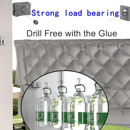 Retractable Clothesline Clothes Line Retracting Outdoor Indoor,Anti Sagging Waterproof Lock Enhancement Grey - color: W-anti Sag-gray