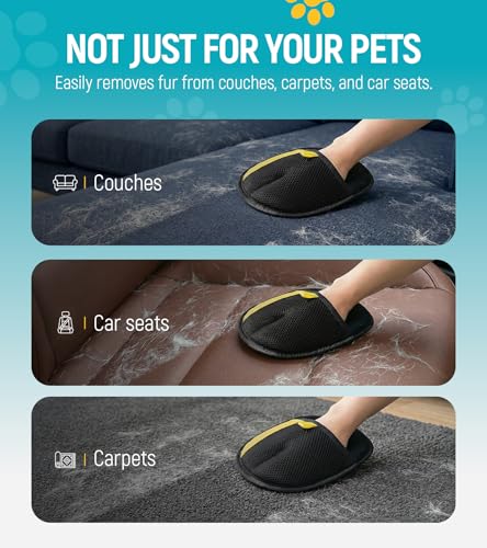Pet Hair Removal Glove for Dogs & Cats - Upgraded Reusable Electrostatic Pet Hair Glove, Pet Hair Remover Tool for Laundry, Couch, Carpet & Car Seat, Gentle Grooming Mitt - color: Balck/Blue
