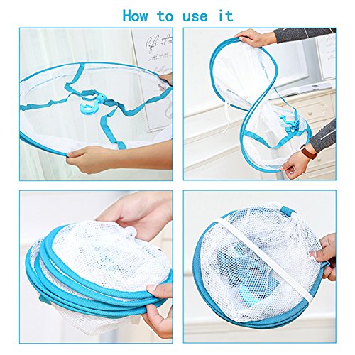 2-3 Tier Folded Mesh Clothes Drying Rack, Stackable Sweater Drying Rack, Portable Hanging Laundry Racks with Fixing Band for T-Shirt, Swimsuit, Underwear(Color:3 Tier) - color: 3 Tier
