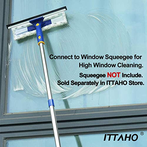 Stainless Steel Extension Pole,All Purpose Pole with Pole Attachment for Painting Microfiber Duster Ceiling Fan High Window Cleaning-Blue-4.8 Feet