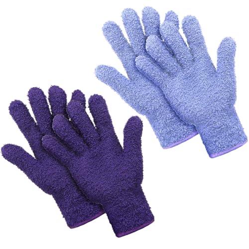 Patelai 2 Pairs Microfiber Gloves for Plants,Dark Purple, Violet,Large - color: Dark Purple, Violet, size: Large