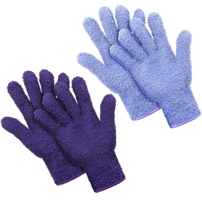Patelai 2 Pairs Microfiber Gloves for Plants,Dark Purple, Violet,Large - color: Dark Purple, Violet, size: Large