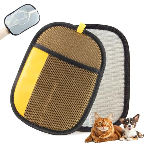 Thickened Pet Hair Removal Glove for Fabric Surfaces, Brown - color: Brown