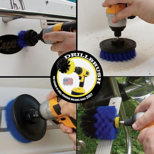 Cleaning Drill Brushes for Vinyl Liners - Rotary Brushes for Walls and Deck - color: Blue