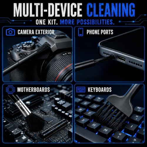 6-Piece Keyboard Cleaning Kit with Keycap and Switch Puller, ESD Brushes