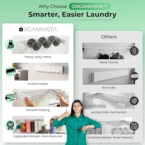 Wall Mounted Drying Rack Foldable for Laundry Clothes Drying Rack 28"