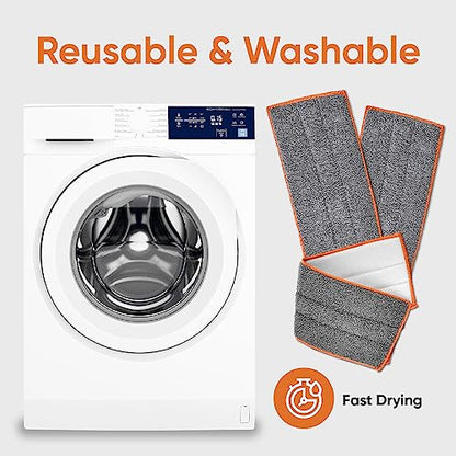 Superio Microfiber Mop Pads, Refill for Miracle Mop, Replacement Head With Velcro, 16 Inch Refill for Flat, Spray Mop Set - Grey - size: Mopping Pad