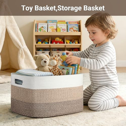 75L Laundry Basket Hamper,Gradient Brown/White, 22"x17"x12" - color: Gradient Brown/White, size: 75L