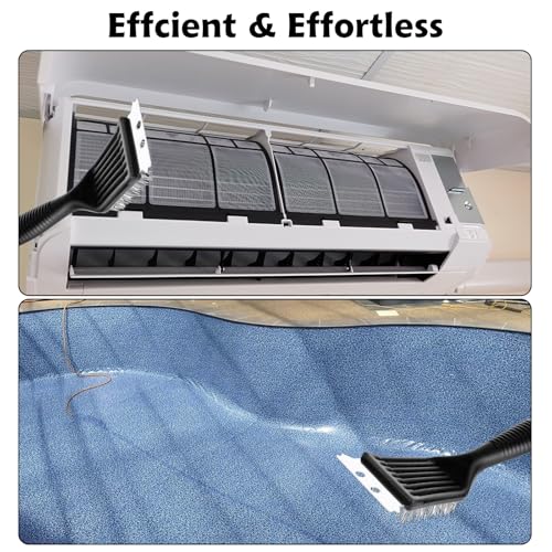 9 Pieces Grill Brush and Scraper Stainless Steel Wire Grill Brush Extra Strong BBQ Cleaner Accessories Heavy Duty Barbecue Grill Cleaning Brush Cleaner (8 Inch)