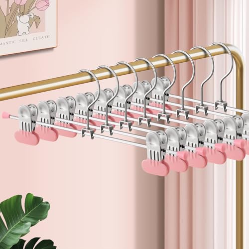 Matel Pants Skirt Hangers with Wide Clips,12 Inch 30 Pack, Pink - color: Pink, size: 12Inch