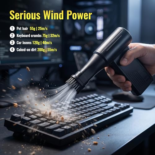 Compressed Air Duster, 130,000 RPM Electric Air Duster Cordless