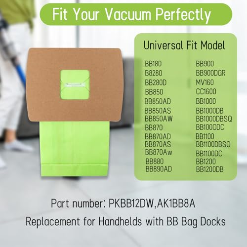 6pcs Type BB Compact Canister Bags Replacement for Oreck XL Canister Vacuum